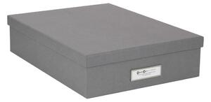 Cutie de depozitare cu etichetă pentru documente Bigso Box of Sweden Oskar, format A4, gri
