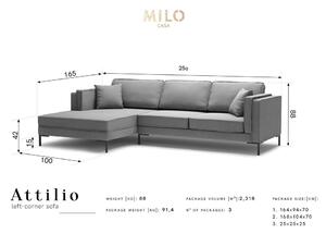 Canapea de colț Milo Casa Attilio, colț pe stânga, bej