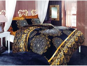 Lenjerie de pat dublu cu cearșaf Osman, 200 x 220 cm, negru