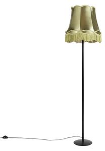 Lampă de podea retro neagră cu abajur verde în stil bunicii 45 cm - Simplo