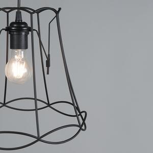 Lampă suspendată retro neagră 30 cm - Granny Frame