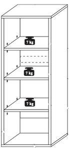 Cabinet suspendat din MDF cu 1 usa Loftis Alb / Stejar, l36xA37xH128 cm