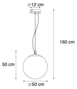 Lampă suspendată scandinavă sticlă opală 50cm - Ball 50