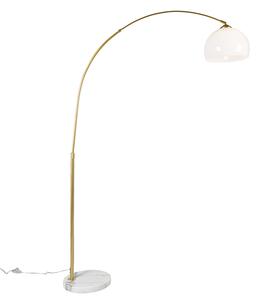Lampă modernă cu arc din alamă cu abajur alb - Arc Basic