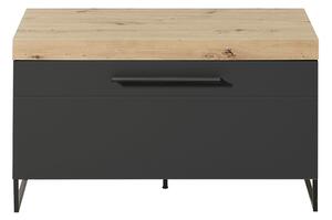 Cabinet din MDF cu 1 usa Loftis Grafit / Stejar, l96xA44xH55 cm
