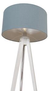 Lampa de podea trepied alb cu abajur albastru deschis 50 cm - Tripod Classic