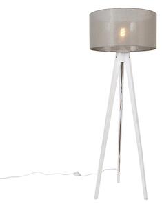Lampă de podea modernă trepied alb cu umbră taupe 50 cm - Tripod Classic
