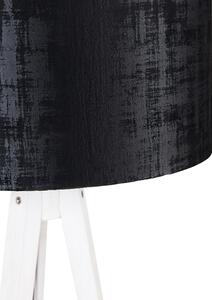Lampă de podea modernă trepied alb cu nuanță de catifea neagră 50 cm - Tripod Classic