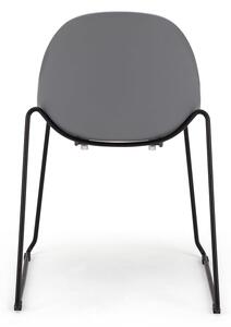 Set 2 scaune dining cu picioare negre Bonami Selection Viva, gri
