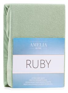 Cearceaf elastic AmeliaHome Ruby, 200 x 160-180 cm, verde măsliniu