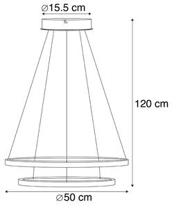 Lampă modernă suspendată cu inel auriu cu LED - Anella Duo