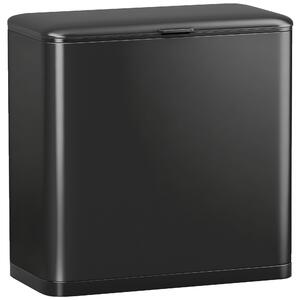 HOMCOM Pubelă 8 L cu Capac din Oțel Inoxidabil, Suspendată sau de Sine Stătătoare, 29,7x17,4x30 cm, Negru | Aosom Romania