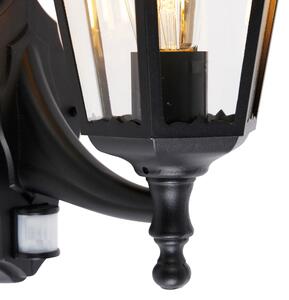 Lanterna de perete exterior neagra cu senzor de miscare IP44 - Havana