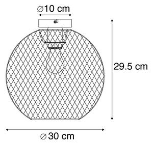 Plafoniera moderna neagra 30 cm - Mesh Ball