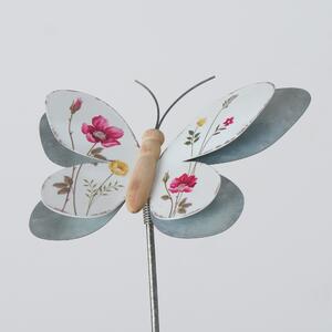 Decoratiune metalica de gradina Rosalie Butterfly Multicolor, Modele Asortate, H107 cm