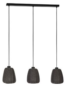 EGLO Barlaston lampă suspendată abajururi textil 3 bec, reglabil, Negru, Camera de zi / sufragerie, Țesătură / Textil
