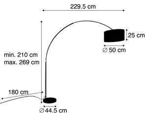Lampă arc din alamă cu nuanță de țesătură neagră negru 50 cm - XXL