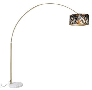 Lampă arc din alamă cu design floare umbră 50 cm - XXL