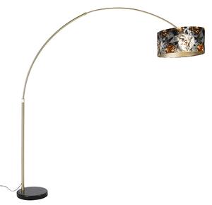 Lampă arc din alamă cu nuanță neagră design 50 cm - XXL