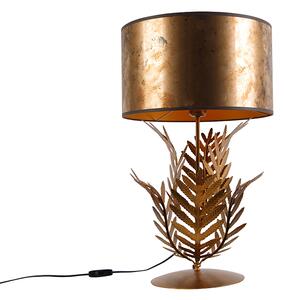 Lampă de masă vintage aurie cu abajur din bronz - Botanica