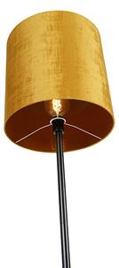 Lampă de podea clasică umbră neagră aur 40 cm - Simplo