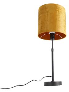 Lampă de masă umbră de catifea neagră aurie 25 cm reglabilă - Parte