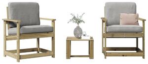 Set mobilier de grădină, 3 piese, lemn de pin impregnat