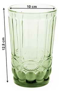 KONDELA Set de pahare de apă, 6 buc, 350 ml, verde, FREGATA TYPE 6