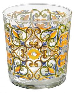 Set 6 pahare din sticla Medicea Multicolor, Ø8,5xH9 cm