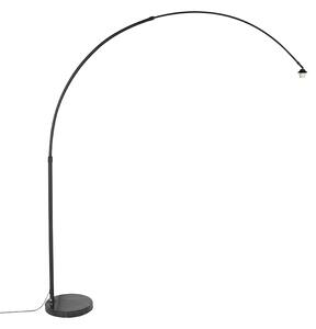 Lampă modernă cu arc negru cu bază de marmură - XXL