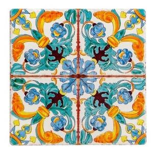 Coaster din ceramica Medicea Multicolor, Modele Asortate, L16xl16 cm