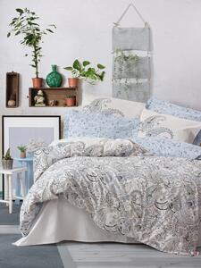 Lenjerie de pat pentru o persoana (FR), Alessi - Blue, Cotton Box, Bumbac Ranforce