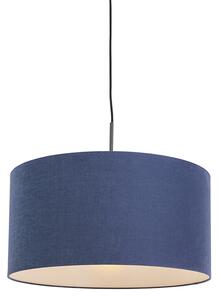 Lampă suspendată modernă neagră cu nuanță albastră antică 50 cm - Combi 1