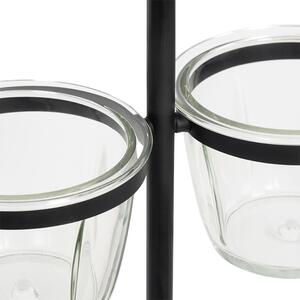 Lampa de podea moderna neagra cu sticla 33 cm - Roslini