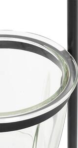 Lampa de podea moderna neagra cu sticla 25 cm - Roslini