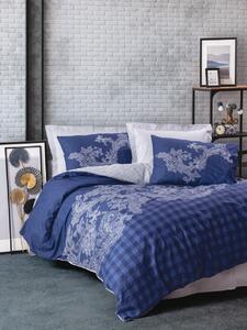 Lenjerie de pat pentru o persoana (FR), Bitsy - Dark Blue, Cotton Box, Bumbac Ranforce
