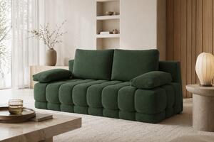 Canapea extensibilă cu ladă Tuko - stofă hidrofobă verde închis Murano 842