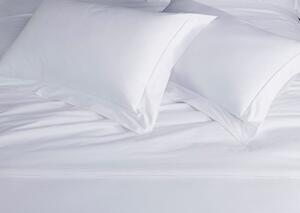 Lenjerie de pat pentru doua persoane, King Size, Boutique Percale, 4 piese, amestec bumbac, TC 200, 130 gr/mp, alb
