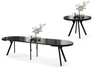 Mazzoni EXPANSO Negru Mat/picioare negre - MASĂ MARE ROTUNDĂ Ø110 EXTENSIBILĂ PÂNĂ LA 310 cm CU PICIOARE Y LOFT/INDUSTRIALĂ