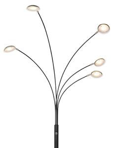Lampă de podea de design neagră cu LED-uri cu 5 lumini - Sixties Trento
