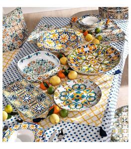 Platou pentru servire din ceramica, Medicea Multicolor, L41,5xl22 cm