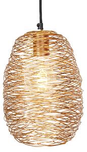 Lampa suspendata aur negru si cupru rotund 3 lumini - Sarella