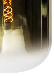 Lampă suspendată design neagră cu sticlă aurie 2 lumini - Bliss