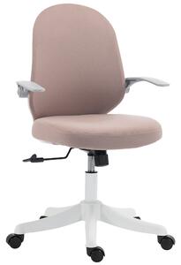 HOMCOM Scaun de Birou Ergonomic cu Brațe Rabatabile și Înălțime Reglabilă, Mesh Respirabil, 60,5x54x99 cm, Roz | Aosom Romania