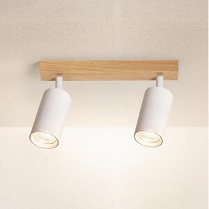Brilagi - Spot aplicat SELE, 2x GU10/30W/230V, alb/decor stejar