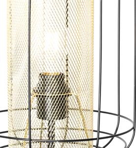 Lampă de podea de design trepied negru cu auriu - Gaze