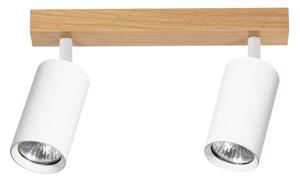Brilagi - Spot aplicat SELE, 2x GU10/30W/230V, alb/decor stejar