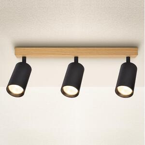 Brilagi - Spot aplicat SELE 3x GU10/30W/230V, negru/decor stejar