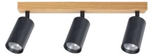 Brilagi - Spot aplicat SELE 3x GU10/30W/230V, negru/decor stejar