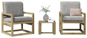 Set mobilier de grădină, 3 piese, lemn de pin impregnat